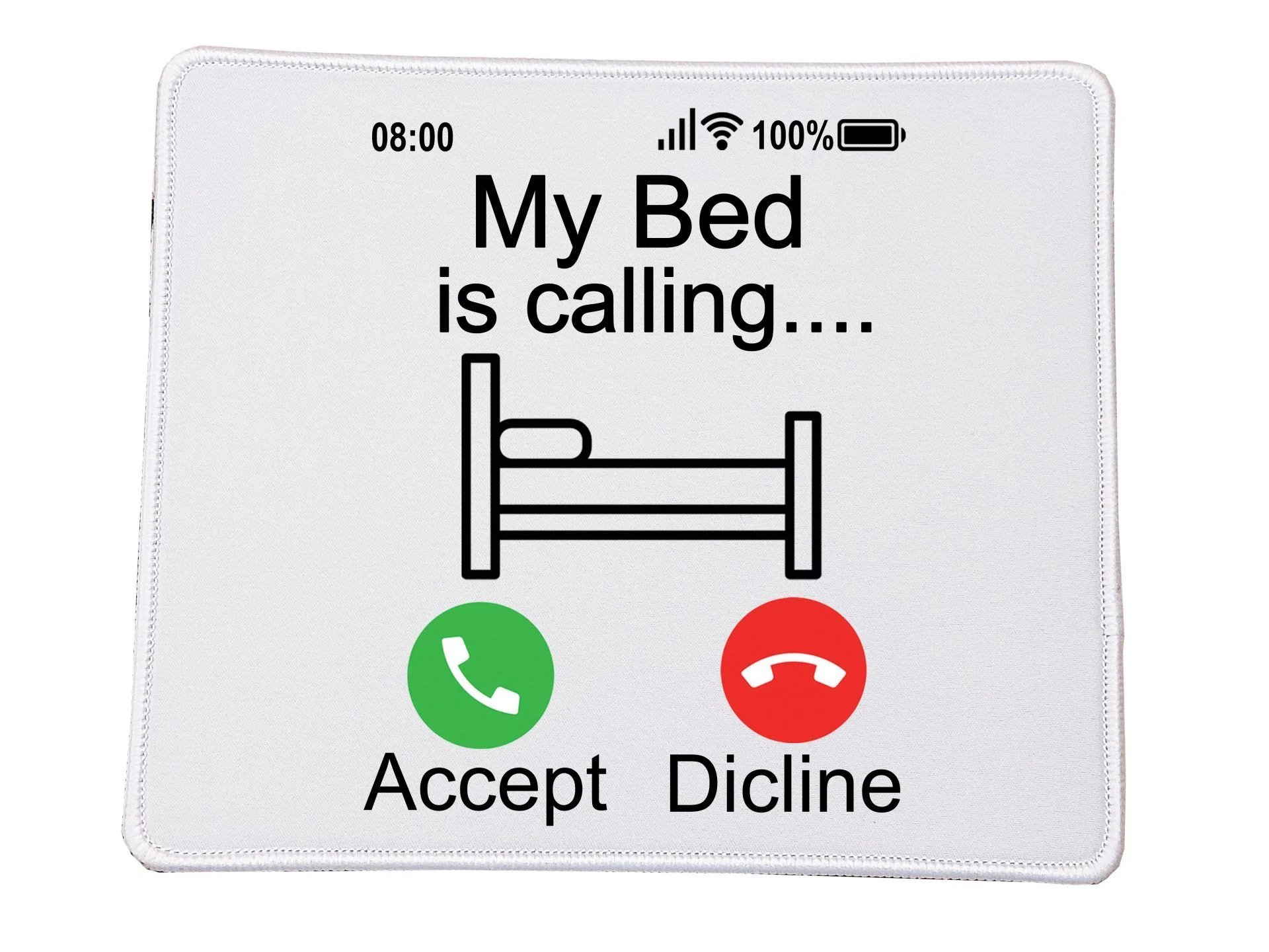Φωτογραφία προϊόντος: My bed is calling for me αστείο χιουμοριστικο Βάση για το ποντίκι Ορθογώνιο 23x20cm