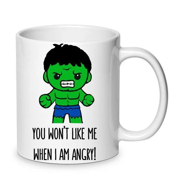 Φωτογραφία προϊόντος: Κούπα Κεραμική Hulk the green man Avengers angry 330ml Mug No5 λευκή