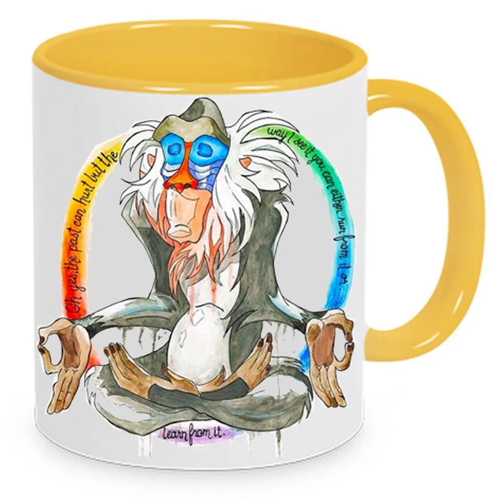 Φωτογραφία προϊόντος: The lion king mug Rafiki Ο βασιλιάς των λιονταριών Κούπα Νο.15 λευκή κίτρινη 330ml