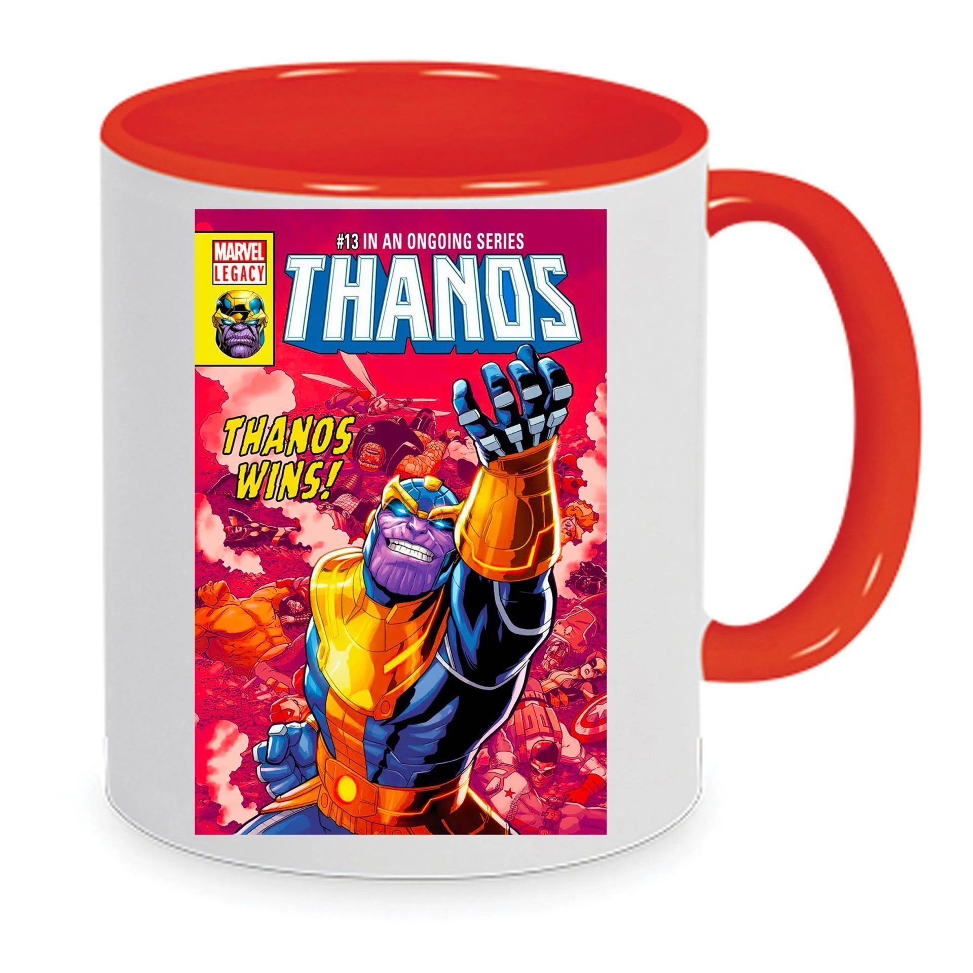 Φωτογραφία προϊόντος: Thanos Mug Κούπα Θάνος No10 Κεραμική 330ml λευκή κόκκινη
