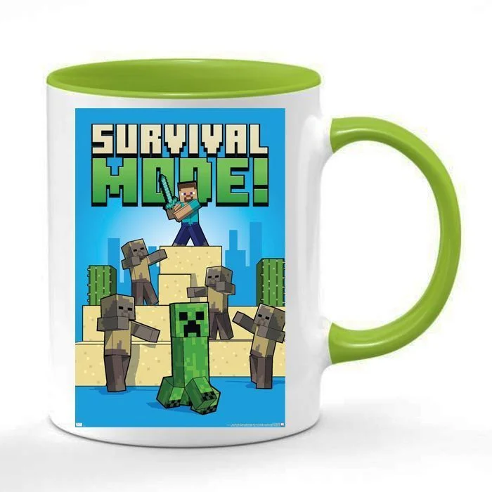 Φωτογραφία προϊόντος: Minecraft mug no18 κεραμική κούπα 330ml λευκή πράσινη