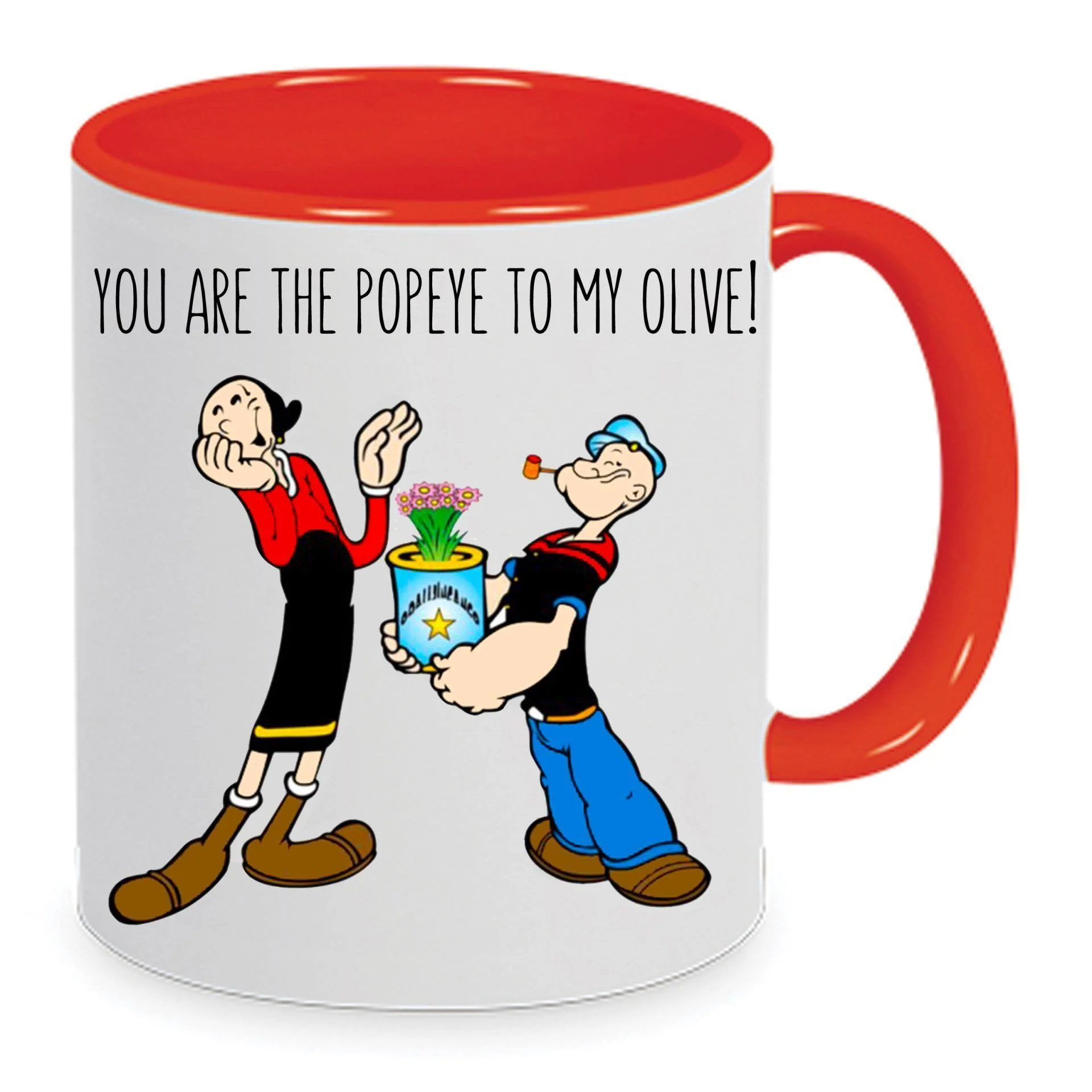 Φωτογραφία προϊόντος: Popeye mug Ποπάυ κούπα no7 κεραμική Αγίου Βαλεντίνου 330ml λευκή κόκκινη
