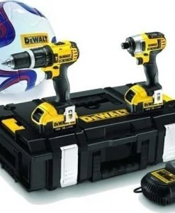 Φωτογραφία προϊόντος: DEWALT 18V XR Li-ION Κόμπακτ Κρουστικό Δραπανοκατσάβιδο + Παλμικό Κατσαβίδι + Μπάλα Ποδοσφαίρου σε Εργαλειοθήκη TOUGH SYSTEM