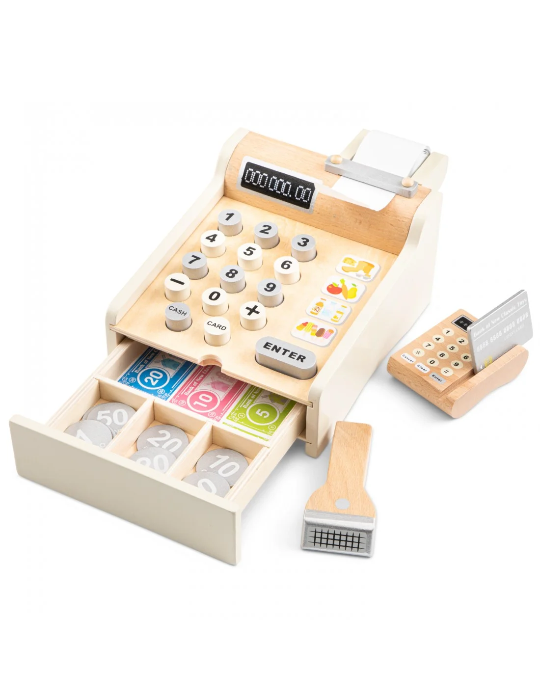 Φωτογραφία προϊόντος: New Classic Toys Ταμειακή Μηχανή από Ξύλο για 3+ Ετών