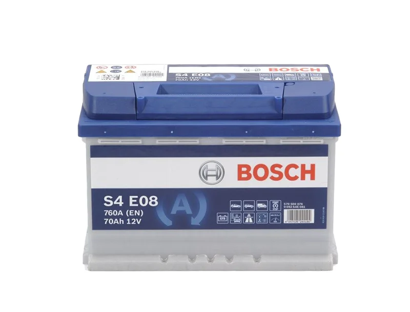 Φωτογραφία προϊόντος: Bosch S4E08 EFB – 12V 70Ah 760A (EN) – Start-Stop – 278×175×190 mm, Δ+