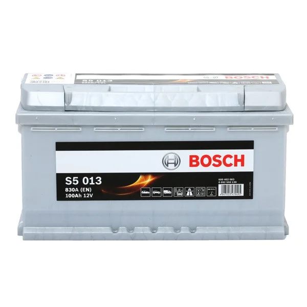 Φωτογραφία προϊόντος: Bosch S5013 – Μπαταρία Αυτοκινήτου 12V 100Ah 830A (EN) – 353×175×190 mm Δ+