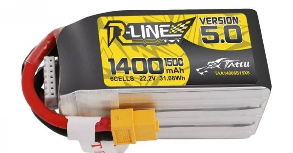 Φωτογραφία προϊόντος: Battery Tattu R-Line 5.0 1400mAh 22.2V 150C 6S1P XT60