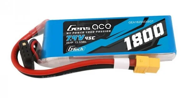 Φωτογραφία προϊόντος: Gens ace GensAce G-Tech LiPo 1800mAh 7.4V 45C 2S1P XT60 Battery