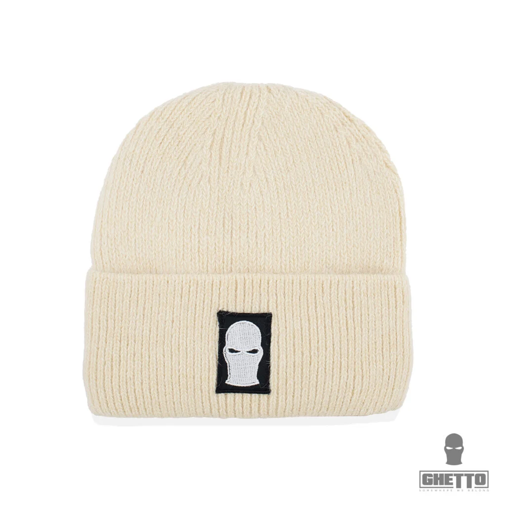Φωτογραφία προϊόντος: Ghetto Mask Embroidery Logo Warm Winter Beanie | Unisex Ivory