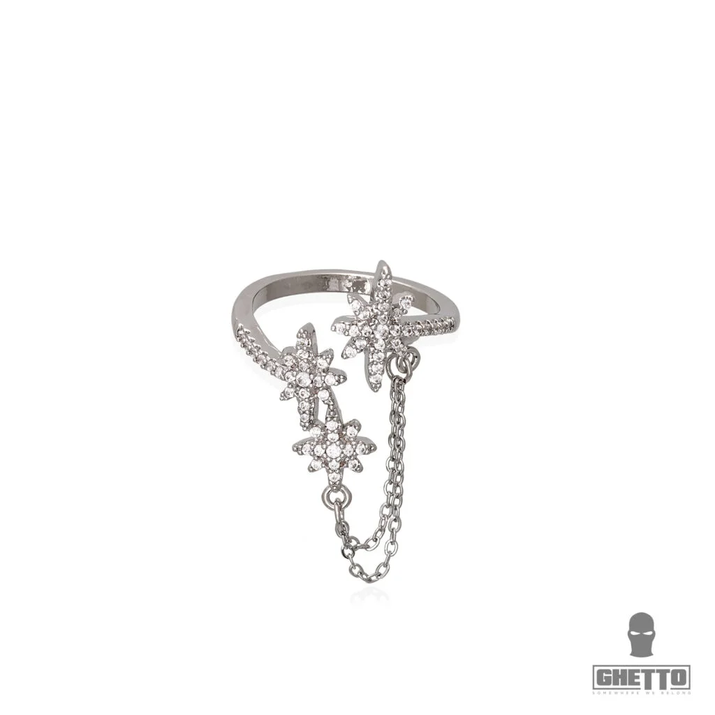 Φωτογραφία προϊόντος: Ghetto New Design Elegant Stars Chain Stainless Steel Ring