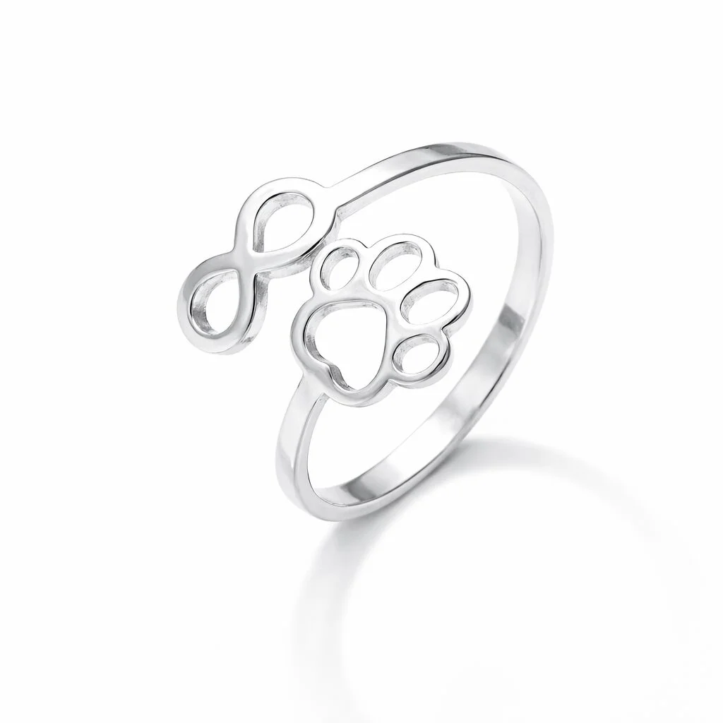 Φωτογραφία προϊόντος: Ghetto Infinity Dog Paw Stainless Steel Open Ring