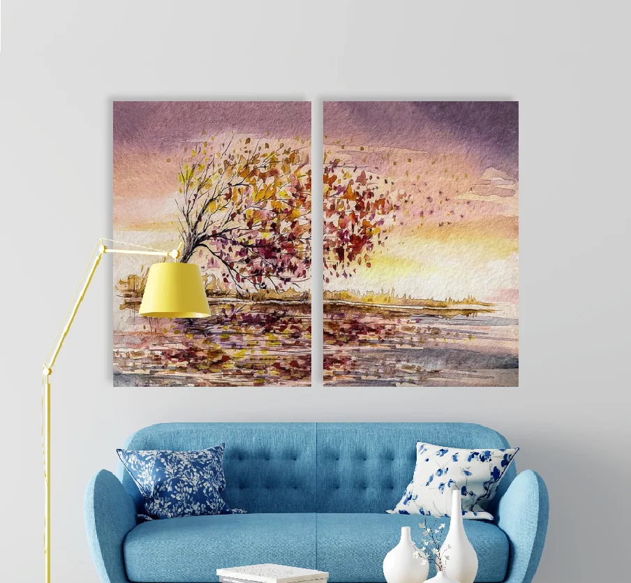 Φωτογραφία προϊόντος: Πίνακας σε καμβά Φθινοπωρινός άνεμος δίπτυχος