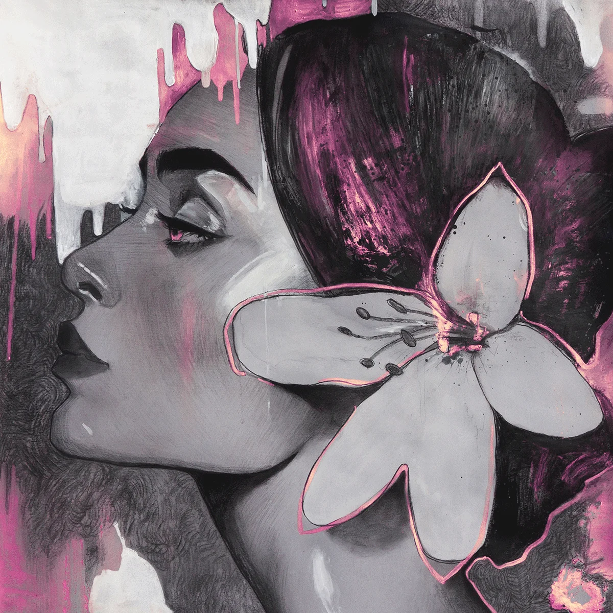 Φωτογραφία προϊόντος: Πίνακας σε καμβά Purple woman Portrait