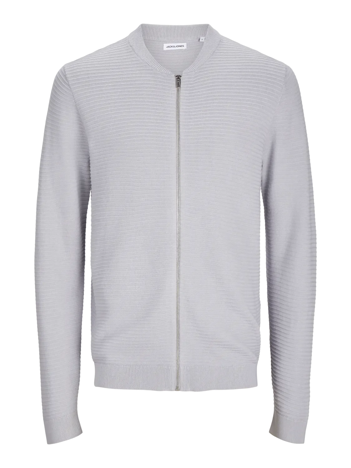 Φωτογραφία προϊόντος: Jack & Jones Βαμβακερή πλεκτή ζακέτα με φερμουάρ Jack&Jones γκρί χρώμα