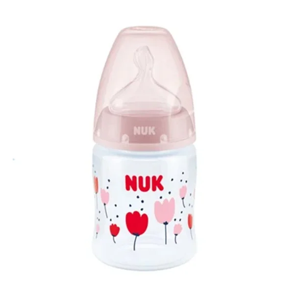 Φωτογραφία προϊόντος: Μπιμπερό Nuk Πλαστικό First Choice με Ένδειξη Θερμοκρ.150ml Θηλή Καουτσούκ Ροζ 0-6μηνών