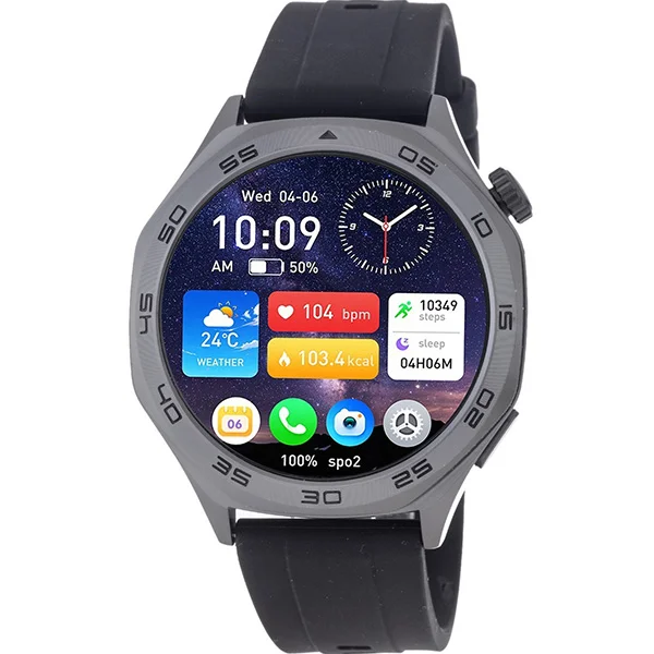 Φωτογραφία προϊόντος: 3 Guys 3Guys 3GW8301 Stainless Steel 46mm Smartwatch με Παλμογράφο (Black Silicone)