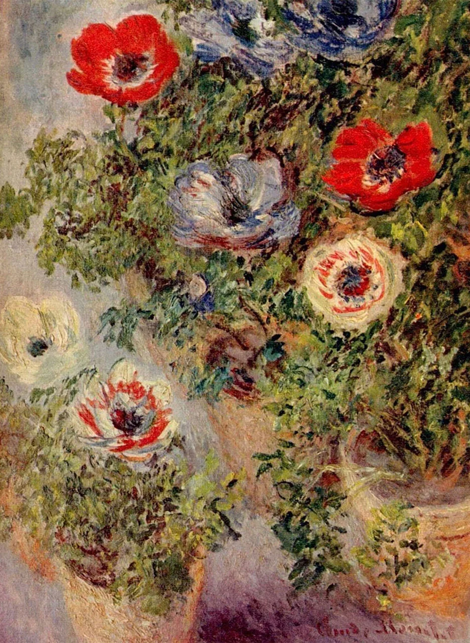 Φωτογραφία προϊόντος: Anemonen Monet πίνακας ζωγραφικής αντίγραφο σε καμβά