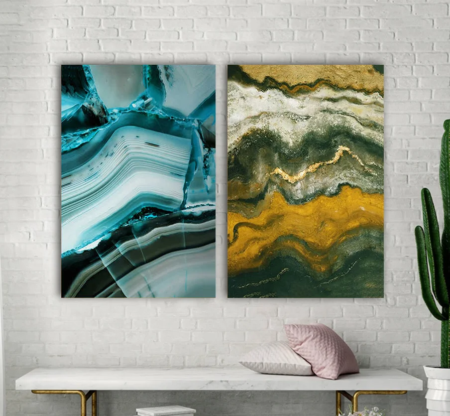 Φωτογραφία προϊόντος: Πίνακας σε καμβάAbstract colorful marble δίπτυχος
