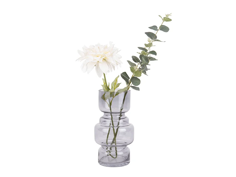 Φωτογραφία προϊόντος: present time Γυάλινο Βάζο Courtly Glass Large Dark Grey 25x14cm