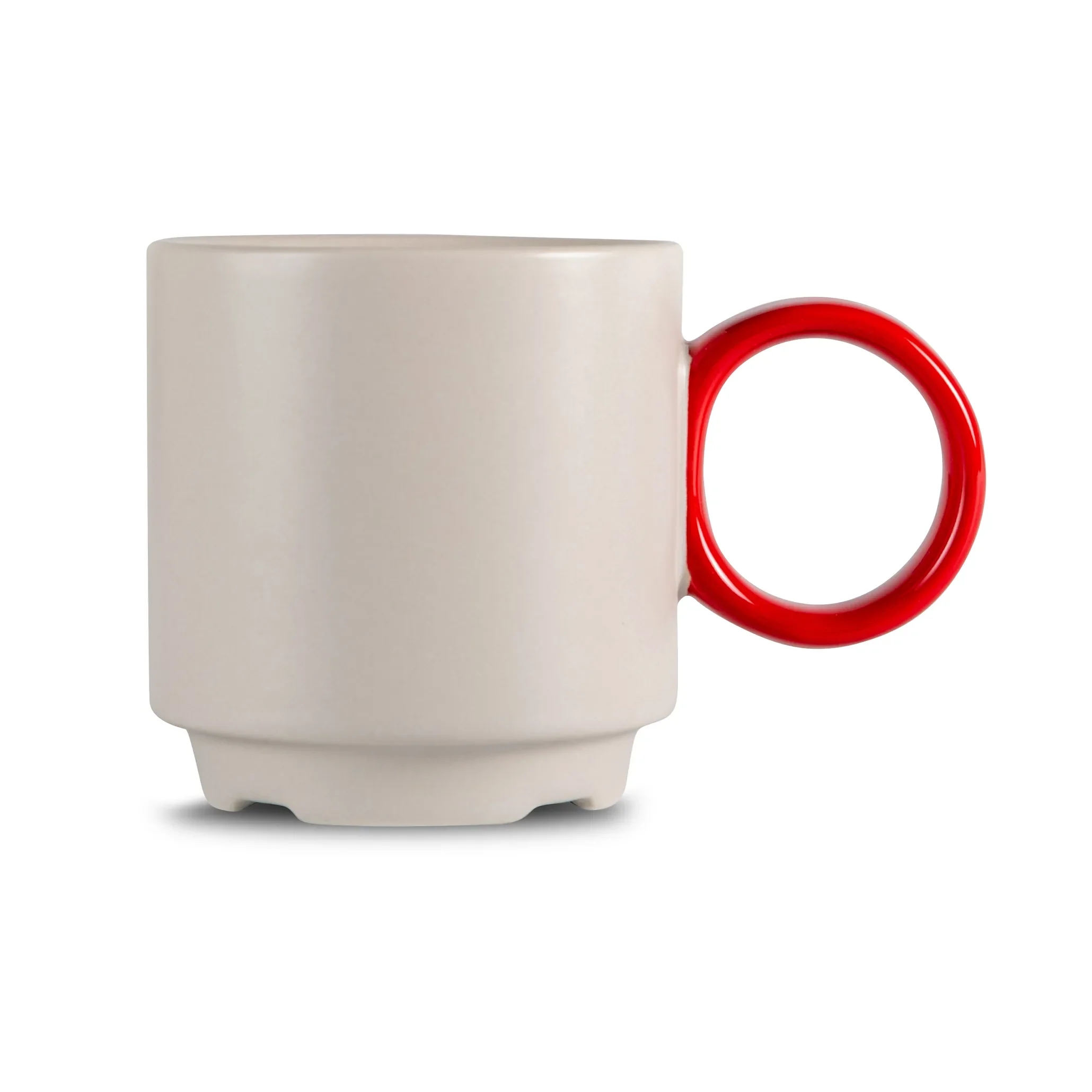 Φωτογραφία προϊόντος: by on Noor Κεραμική Κούπα Mug Γκρι Κόκκινο Ø7.5 cm 20cl
