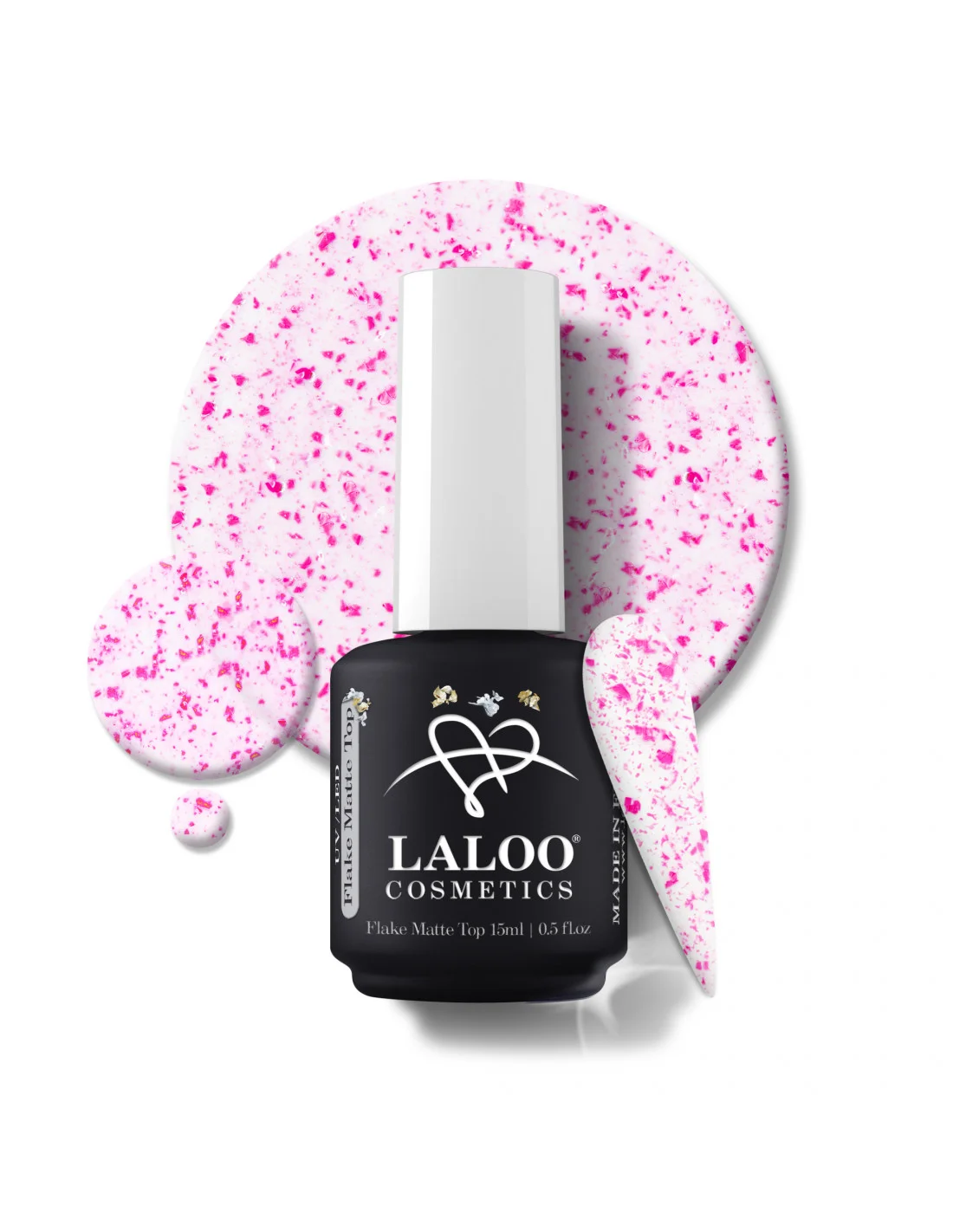 Φωτογραφία προϊόντος: Laloo Flake Matte Top Coat Fucshia