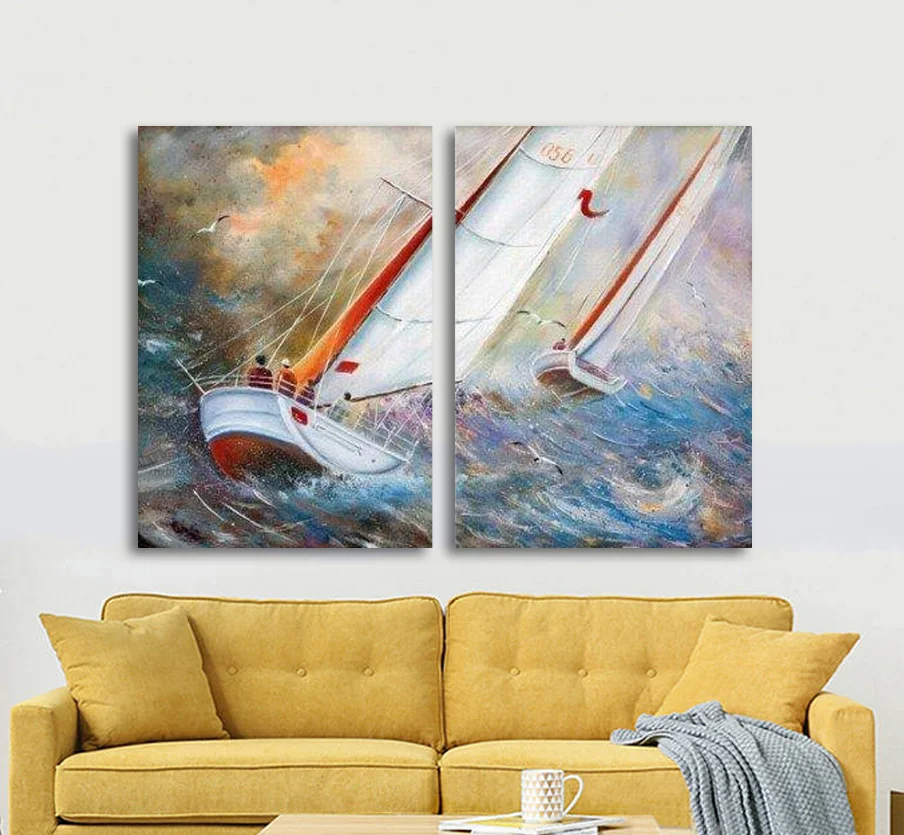 Φωτογραφία προϊόντος: Πίνακας σε καμβά Regatta painting δίπτυχος