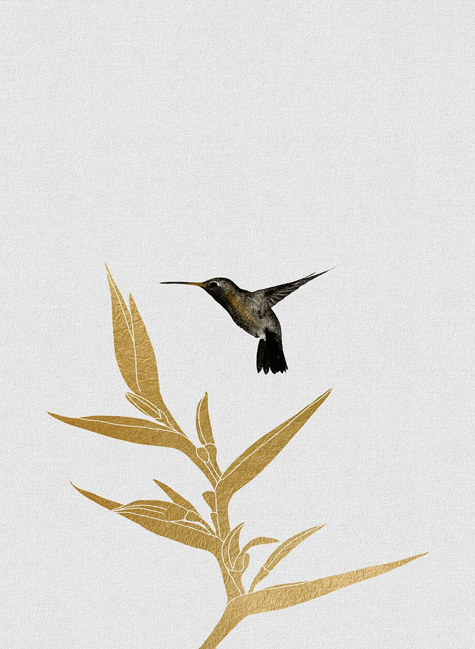 Φωτογραφία προϊόντος: Πίνακας σε καμβά Origami Bird with Gold