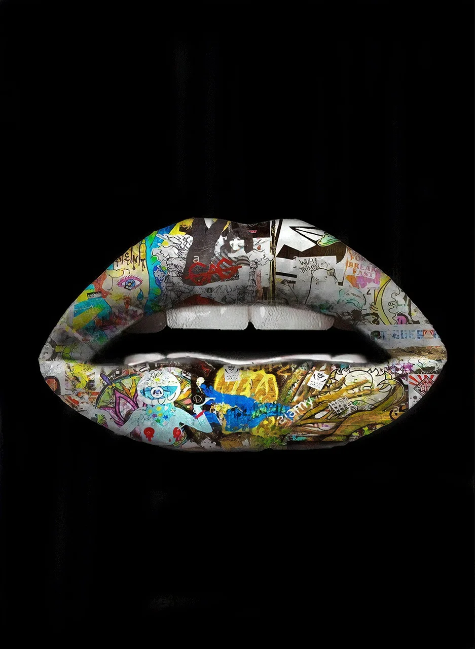 Φωτογραφία προϊόντος: Πίνακας σε καμβά Graffiti lips pop art