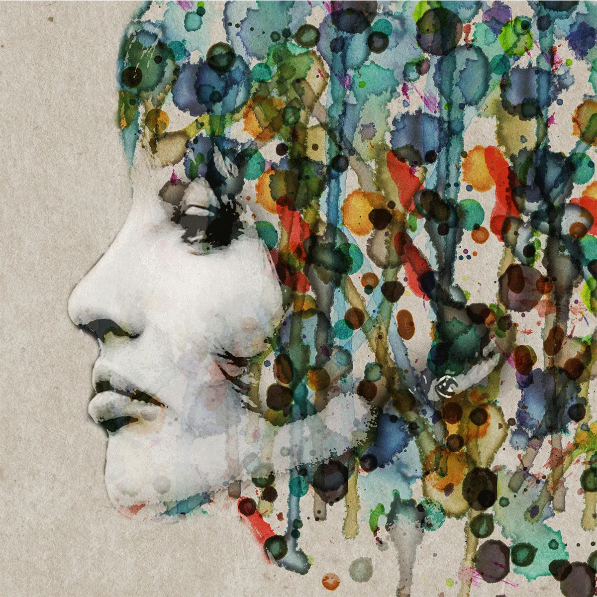 Φωτογραφία προϊόντος: Πίνακας σε καμβά, Watercolor Female Profile
