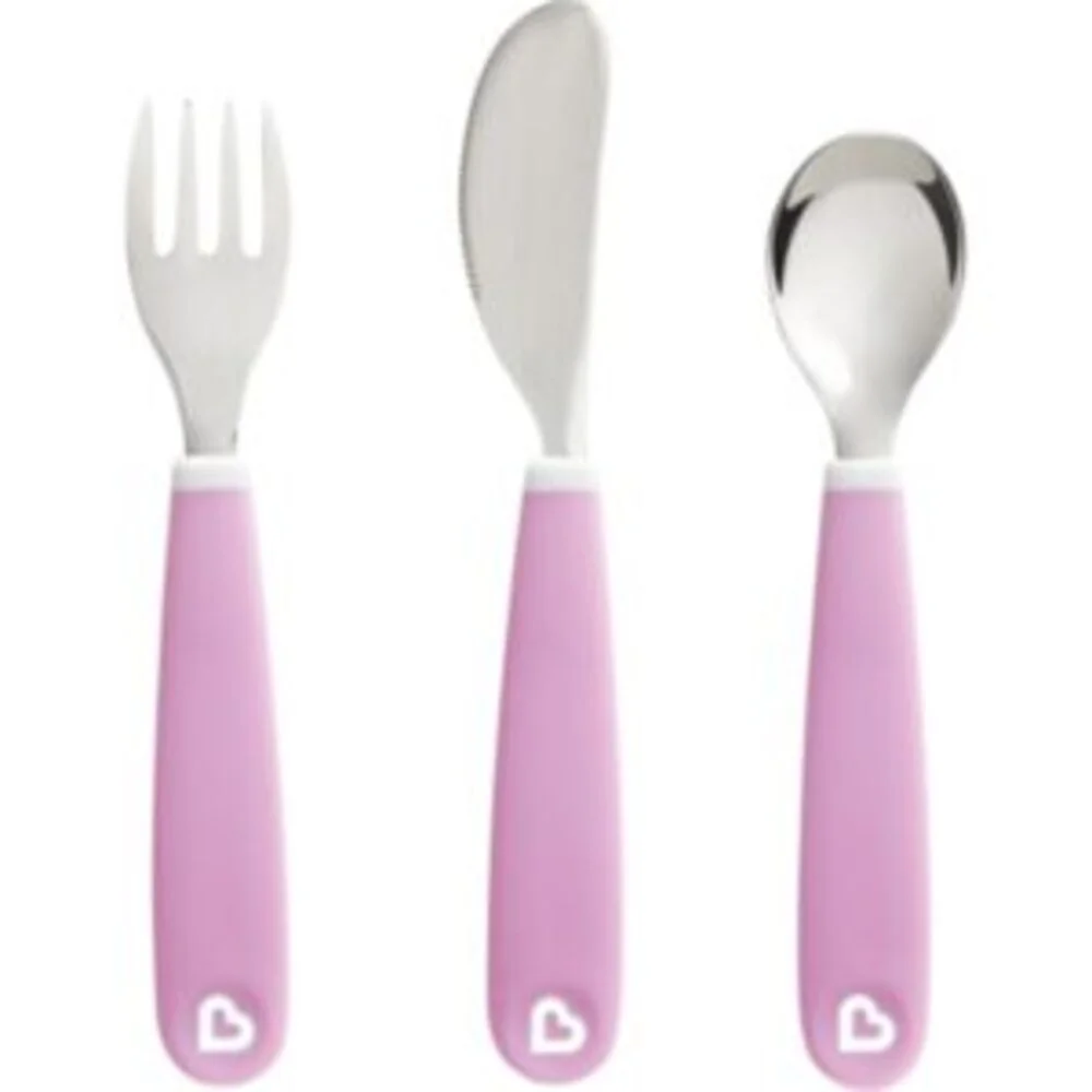 Φωτογραφία προϊόντος: Purple Splash Cutlery Set, Εκπαιδευτικό Σετ Μαχαίρι-Πιρούνι-Κουτάλι 3τμχ Munchkin