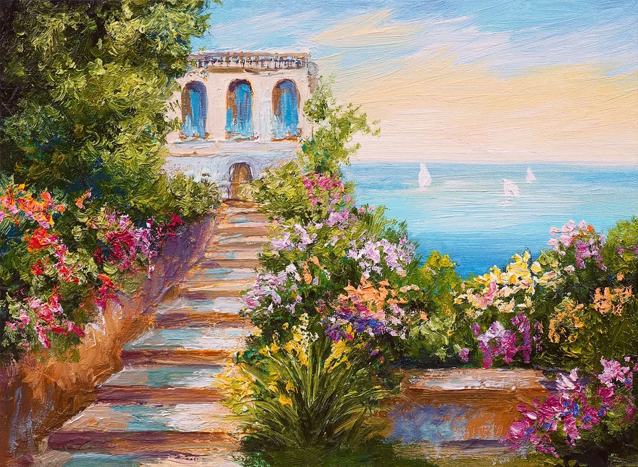 Φωτογραφία προϊόντος: Πίνακας ζωγραφικής House near to the sea αντίγραφο σε καμβά