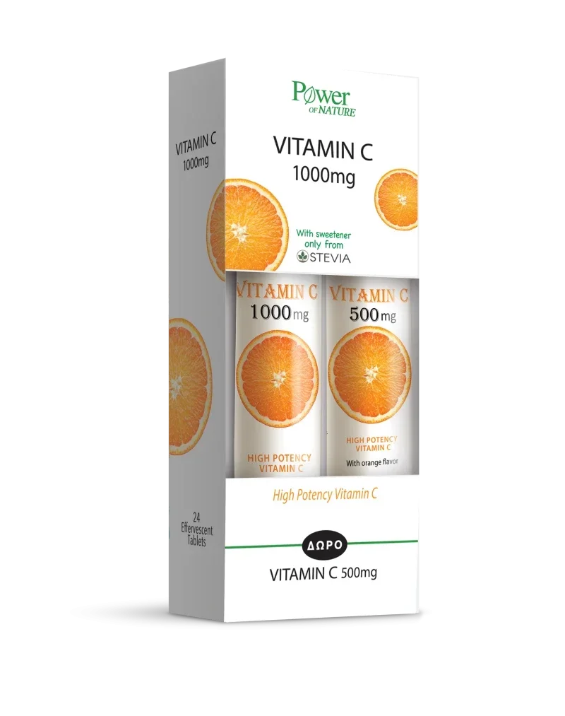 Φωτογραφία προϊόντος: Power Health Vitamin C 1000mg Stevia Πορτοκάλι 20 αναβράζοντα δισκία +amp; Vitamin C 500mg Stevia Πορτοκάλι 20 αναβράζοντα δισκία