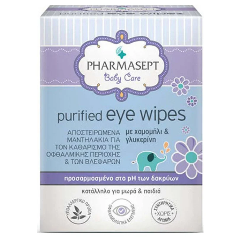 Φωτογραφία προϊόντος: Pharmasept Baby Care Purified Eye Wipes x10τμχ