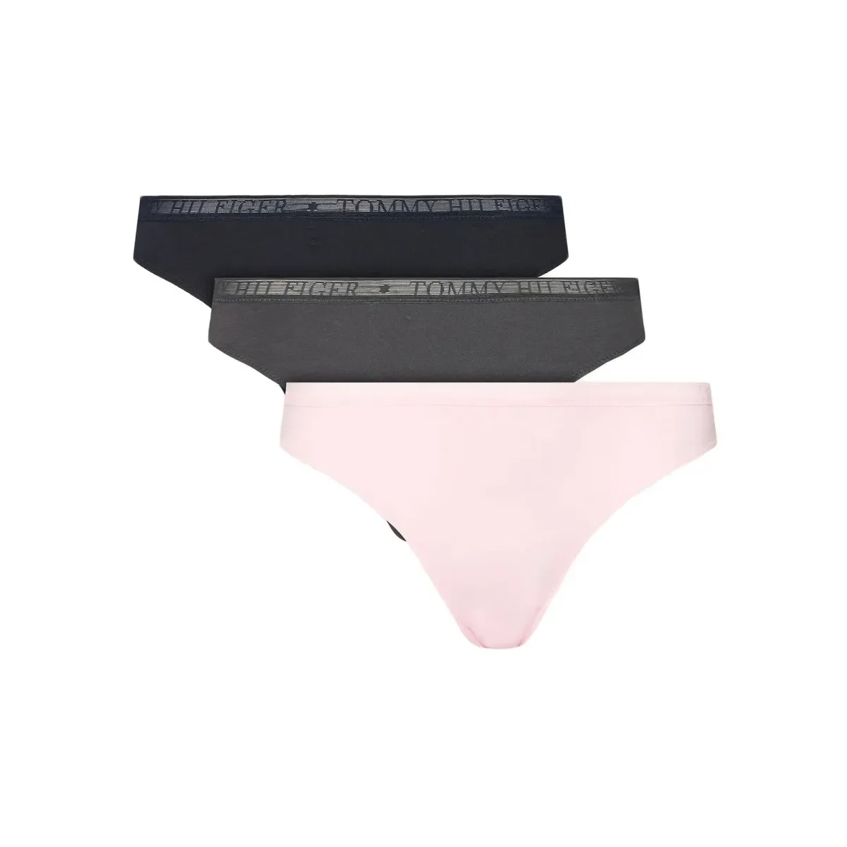 Φωτογραφία προϊόντος: Tommy Hilfiger Γυναικείο String Lace Signature Thong - Τριπλό Πακέτο, Χρώμα Pearly Pink-Dark Ash-Des Sky