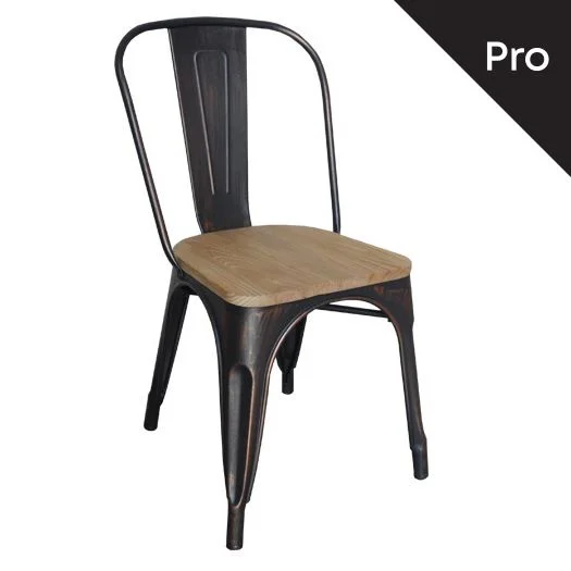 Φωτογραφία προϊόντος: RELIX Wood Καρέκλα-Pro, Μέταλλο Βαφή Antique Black, Απόχρωση Ξύλου Natural Oak
