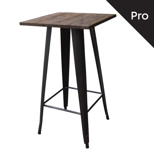 Φωτογραφία προϊόντος: RELIX Wood Τραπέζι Bar-Pro, Μέταλλο Βαφή Antique Black, Απόχρωση Ξύλου Dark Oak