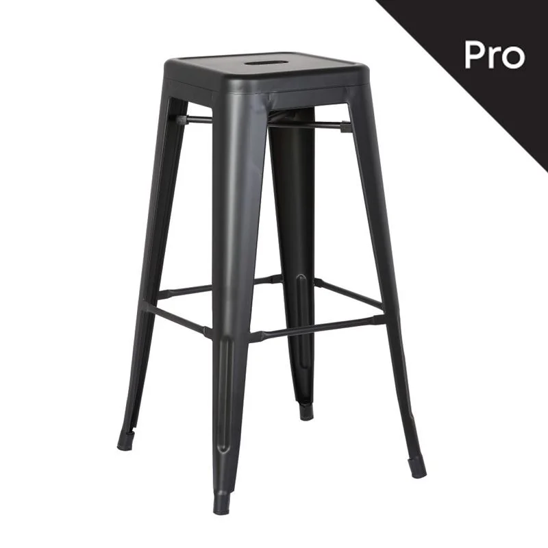Φωτογραφία προϊόντος: RELIX Σκαμπό Bar-Pro, Στοιβαζόμενο, Μέταλλο Βαφή Μαύρο Matte