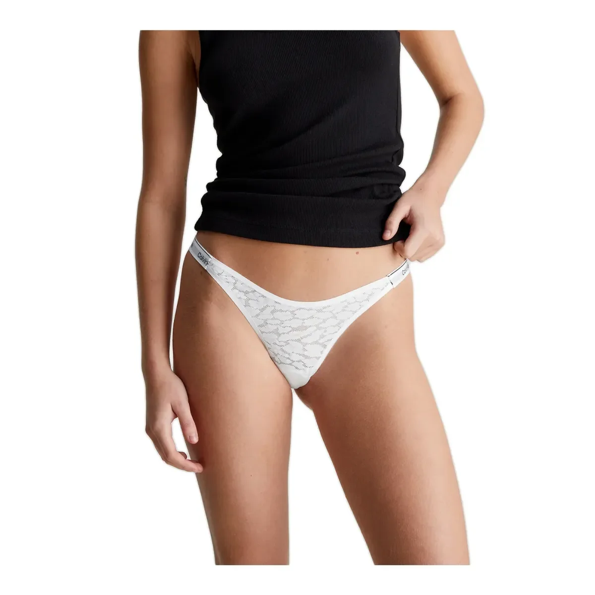Φωτογραφία προϊόντος: Calvin Klein Γυναικείο String Lace String Tanga Signature, Χρώμα Λευκό