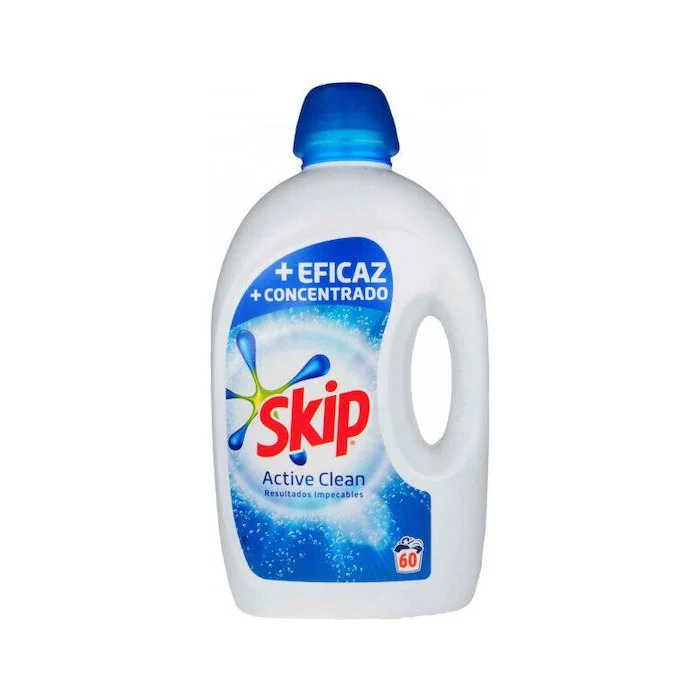 Φωτογραφία προϊόντος: Skip Active Clean Υγρό Απορρυπαντικό για Χρωματιστά Ρούχα 2.7lt (60 Μεζούρες)