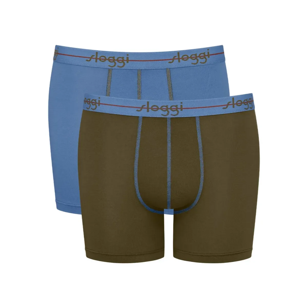 Φωτογραφία προϊόντος: Sloggi Ανδρικό Boxer Start Short Box - Διπλό Πακέτο, Χρώμα Χακί-Γαλάζιο