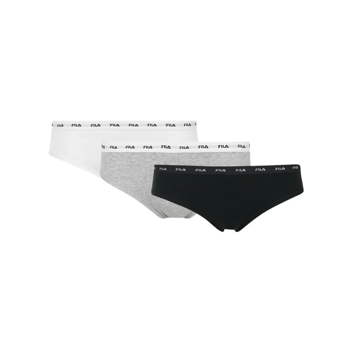 Φωτογραφία προϊόντος: FILA Γυναικείο Slip Elastic Band - Τριπλό Πακέτο, Χρώμα Μαύρο-Λευκό-Γκρι