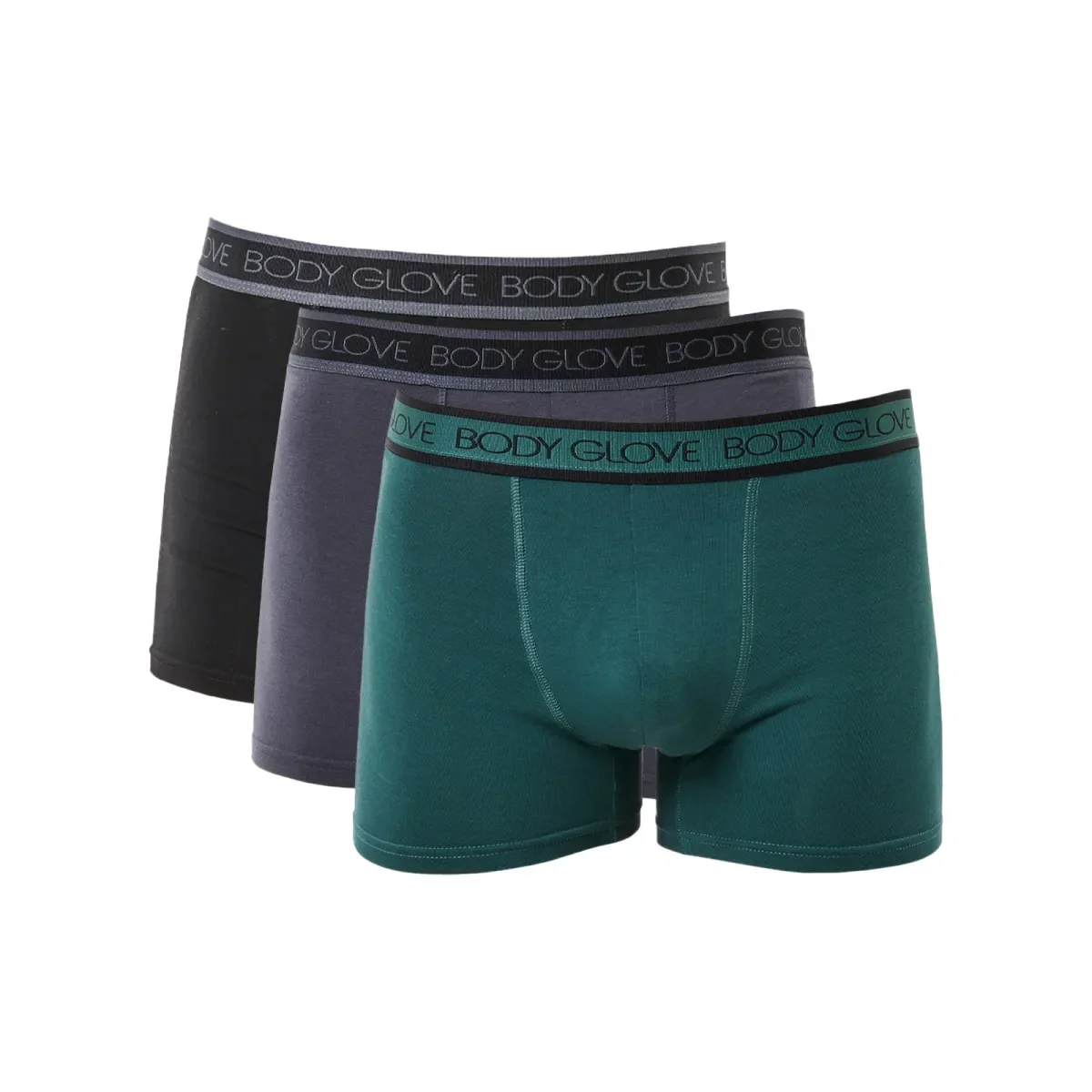 Φωτογραφία προϊόντος: Body Glove Ανδρικό Boxer Logo Band - Τριπλό Πακέτο, Χρώμα Μαύρο-Γκρι-Πράσινο