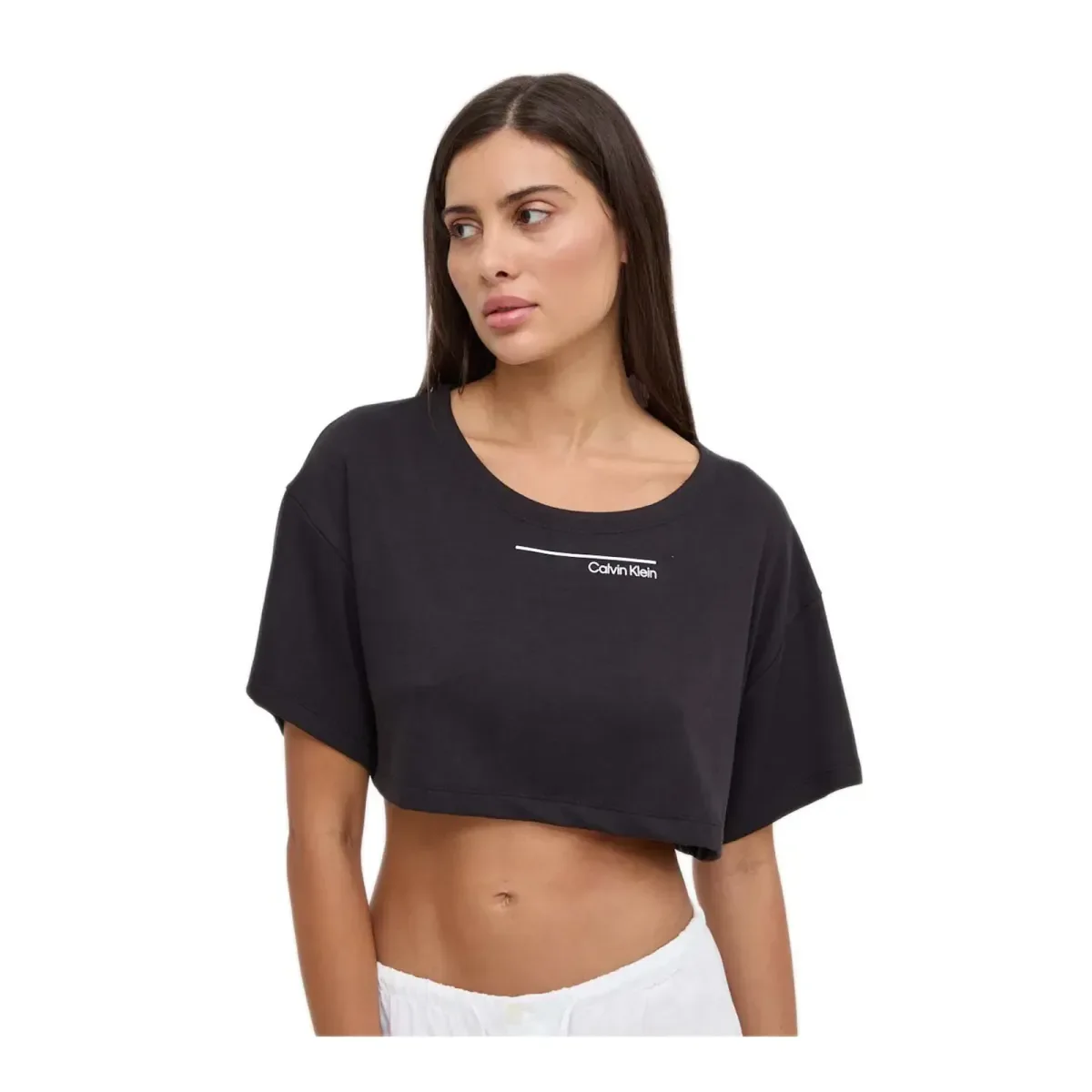 Φωτογραφία προϊόντος: Calvin Klein Γυναικείο Μπλουζάκι Crop-Top Box Fit CK Meta Legacy, Χρώμα Μαύρο