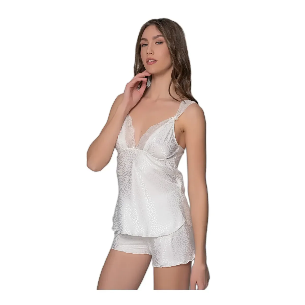 Φωτογραφία προϊόντος: Milena Γυναικείο Babydoll Σατέν Δαντέλα Βότσαλο, Χρώμα Ιβουάρ