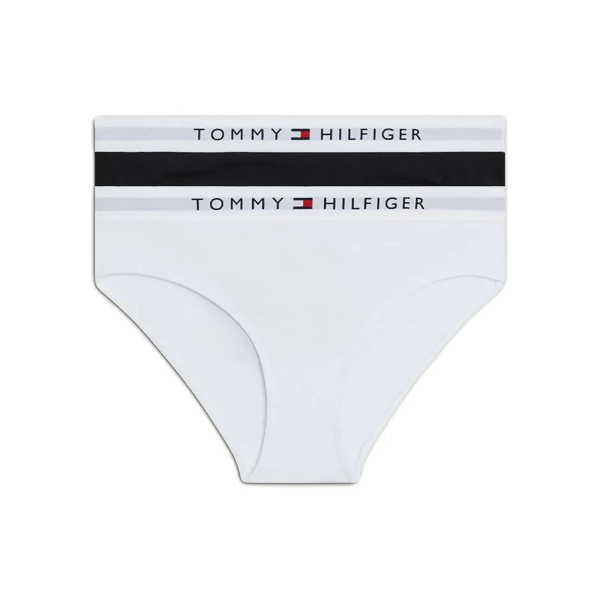 Φωτογραφία προϊόντος: Tommy Hilfiger Παιδικό Slip Κορίτσι TH Original Logo - Διπλό Πακέτο, Χρώμα Λευκό-Μαύρο