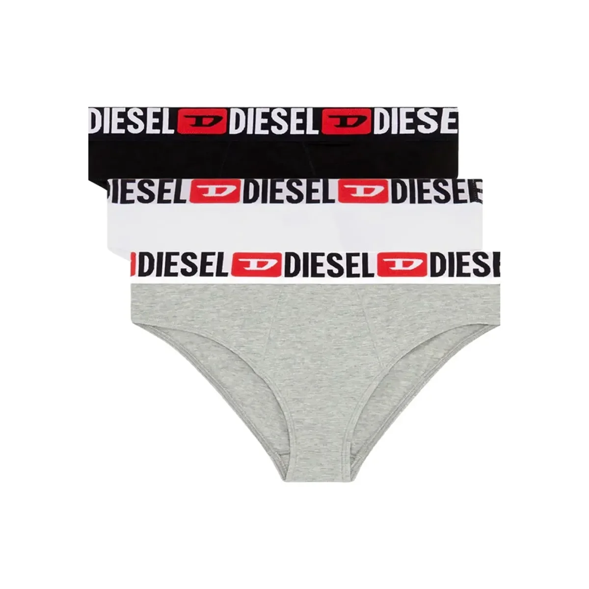 Φωτογραφία προϊόντος: Diesel Γυναικείο Slip TD All Over Logo - Τριπλό Πακέτο, Χρώμα Μαύρο-Γκρι