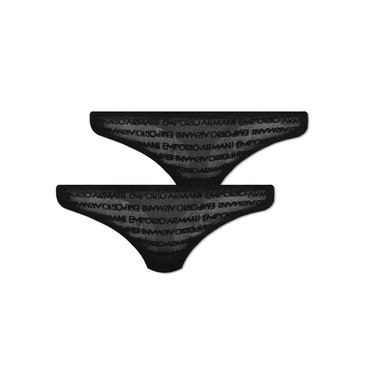 Φωτογραφία προϊόντος: Emporio Armani Γυναικείο String Logo Lace - Διπλό Πακέτο, Χρώμα Μαύρο