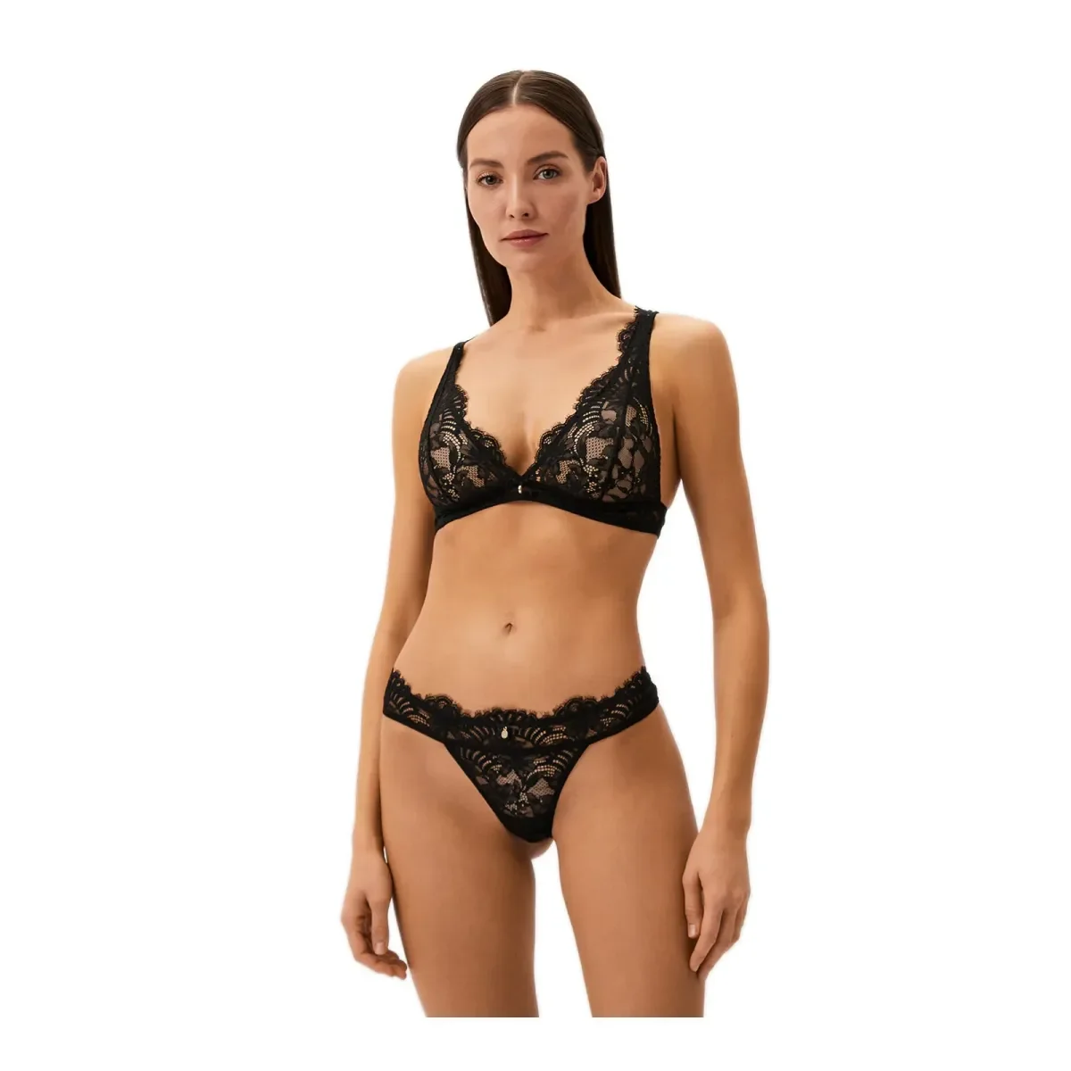 Φωτογραφία προϊόντος: Emporio Armani Γυναικείο Set Μπουστάκι-String Lace, Χρώμα Μαύρο