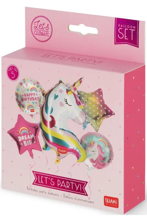 Φωτογραφία προϊόντος: Legami Σετ 5 μπαλόνια Let s party - unicorn (BLN0001)