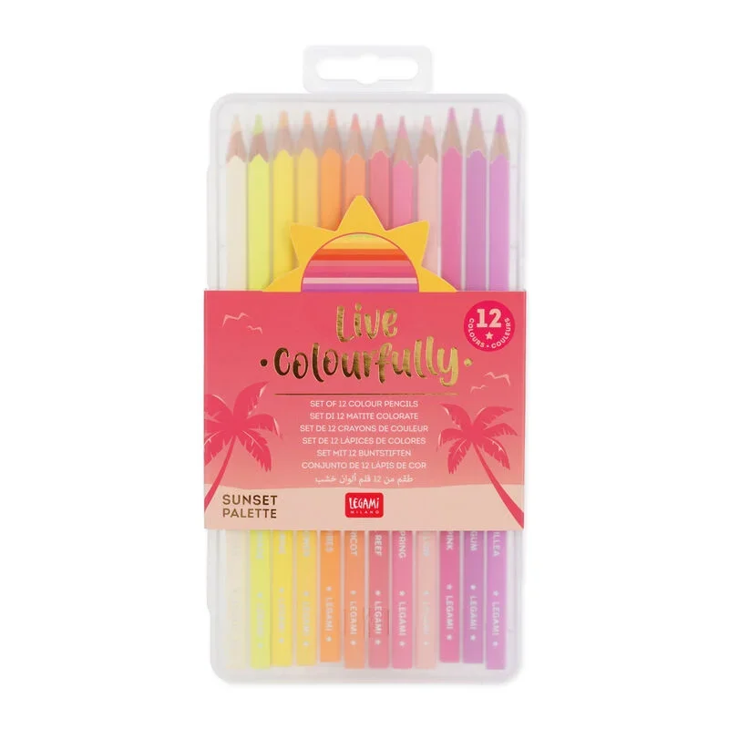 Φωτογραφία προϊόντος: LEGAMI. Live Colourfully. Σετ 12 ξυλομπογιές sunset palette 3.3 mm. (EV0002)